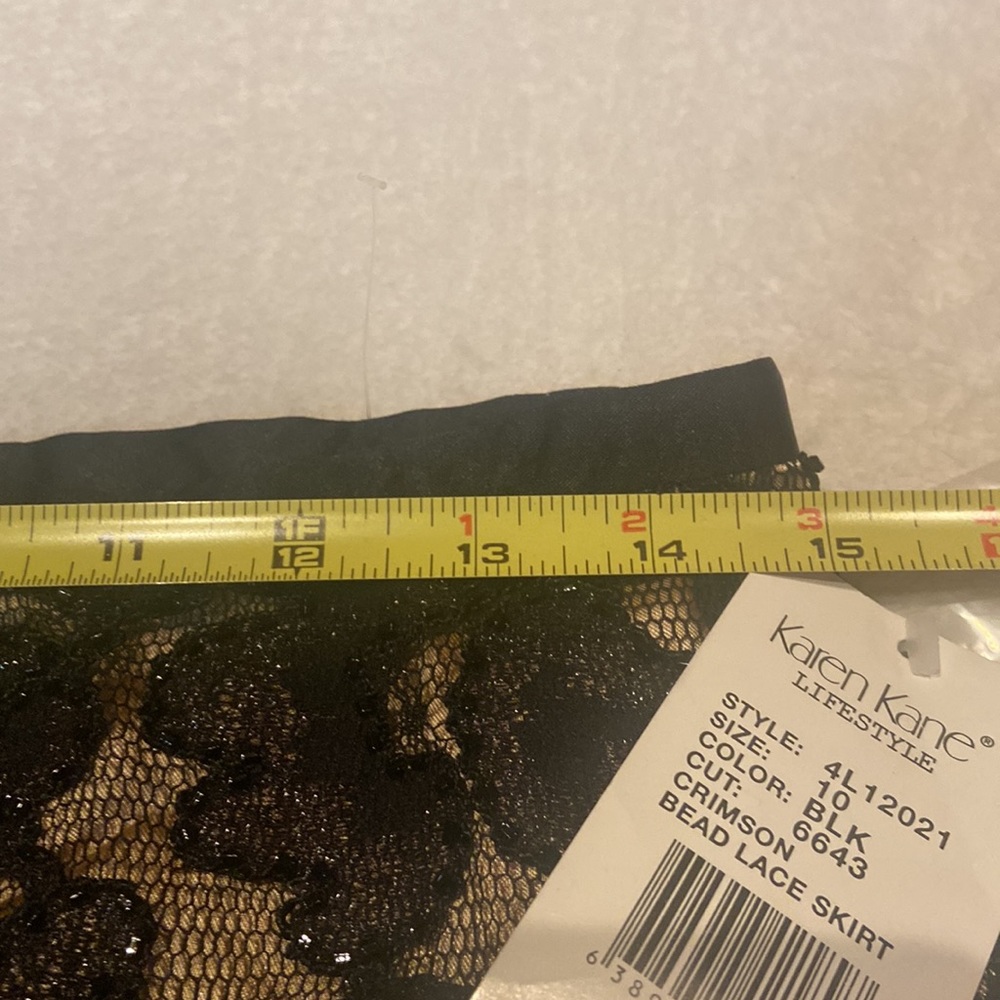 KAREN KANE LIFESTYLE NWT Size 10 Beaded Lace Black Skirt MSRP $248 - Picture 8 of 11